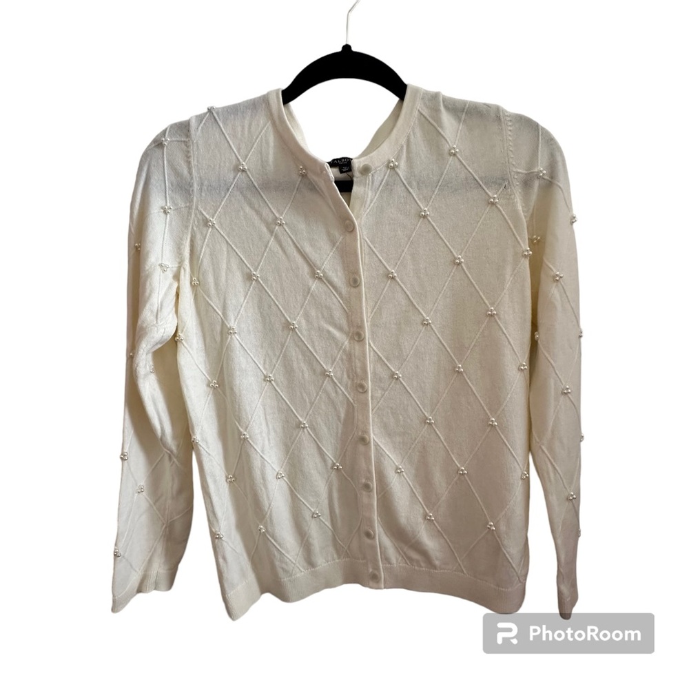 TALBOTS BEAUTIFUL PEARL DETAIL CARDIGAN NEW WITH TAGS
